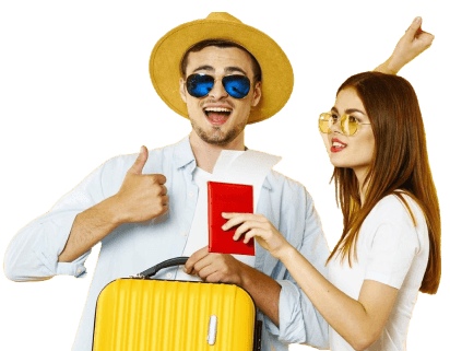 Happy travellers with approved visas